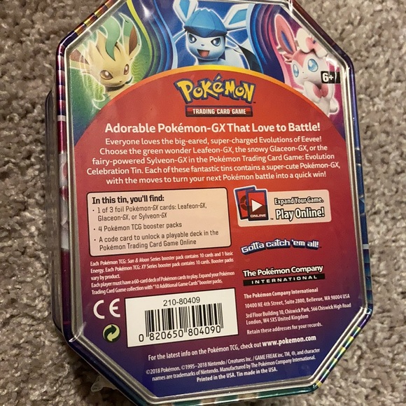 Pokémon GX Tin Set of 3 leafeon sylveon glaceon - Picture 8 of 8